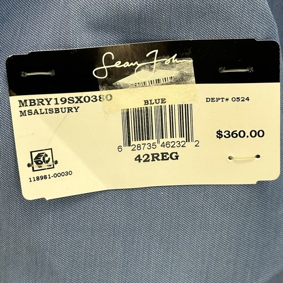 Sean John Classic Fit 2-Button Blazer Suit Jacket - Blue - size 42R - Picture 5 of 7